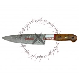 JUMBO CHEFS COOKING-KEMPO DAMASCUS STEEL FORGED KNIFE - APRICOT HARDWOOD